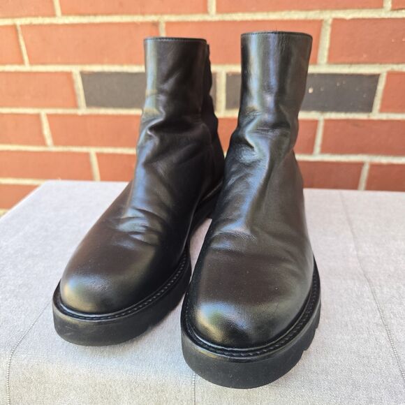 Stuart Weitzman 5050 Lift Pull On Ankle Boots Bootie Nappa Leather Womens 10B - Picture 2 of 9
